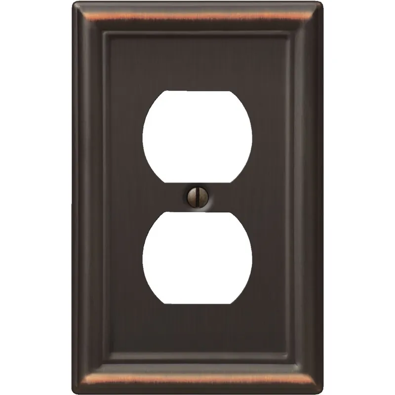 Amerelle 149DDB Chelsea 1-Gang Stamped Steel Outlet Wall Plate