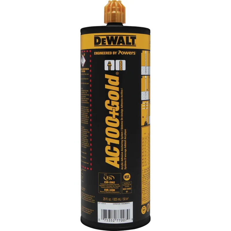 DeWalt 8490SDPWR Powers 8490SD-PWR AC100+Gold Vinylester Adhesive Anchoring System (Box of 8)