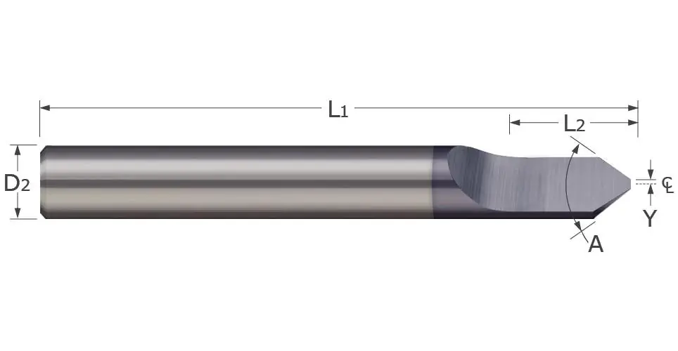 Micro 100 RSC-375-24 Micro 3/8x4 60deg Dbl End Carb Engraving Tool