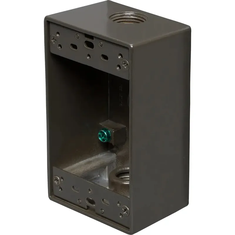 Centaur WIFSB50/3BZ 1 Gang Weatherproof Box 2 Deep 3 X 1/2 Hole Bronze