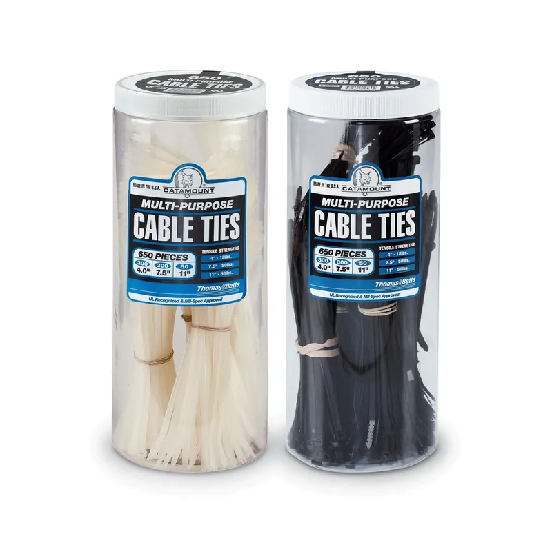Catamount 90650I Cable Tie Assortment Jar Natural 300 4 Inch 300 7.5 Inch 50 11.1 Inch
