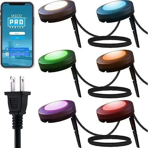 Jasco 66872 Pro Series Wi-Fi LED Large Landscape Lights 12-Pucks