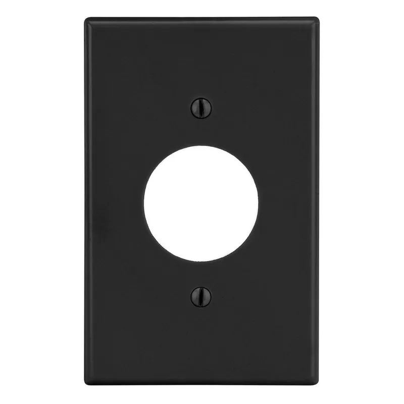 Hubbell Wiring Device-Kellems P7BK Wallplate 1-Gang 1.40 Inch Opening Black