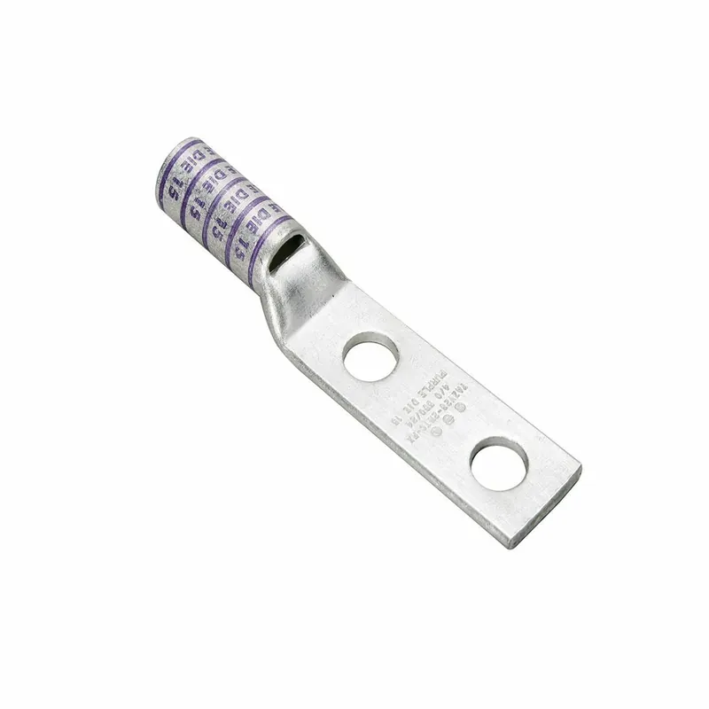 BURNDY YAZ8C2TC38 8 AWG CU Two Hole 3/8 Stud Size 1 Hole Spacing Long Barrel Inspection Window Internal Chamfer Tin Plated UL/CSA 90C Up to 35kV Red Color Code