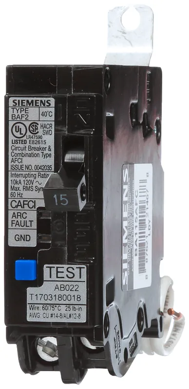 Siemens BA115AFC DISJ BAF2,TM,1P 120V 15A 10kA