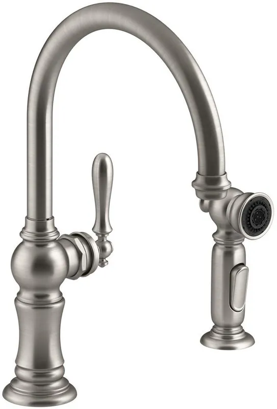 KOHLER 99262-VS Artifacts Single Handle Kitchen Faucet with Side Spray
