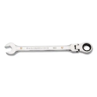 GEARWRENCH 86717 90-Tooth 12 Point Flex Head Ratcheting Combination Wrench Metric 17 mm