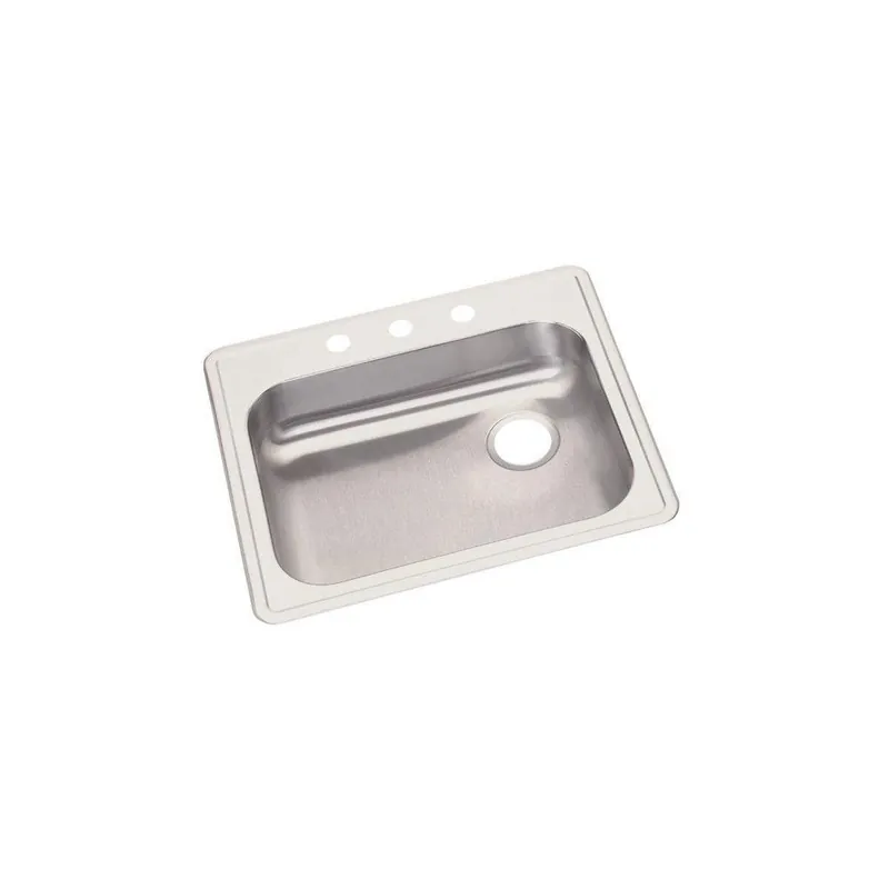 Dayton GE12521R4 Kitchen Sink 25 x 21-1/4 Drop-In Sink with Right Drain