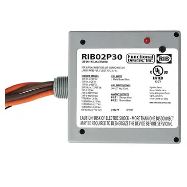 Functional RIB02P30 Enclosed Relay 30Amp DPST 208-277Vac