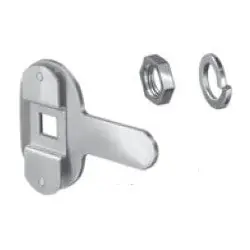 NATIONAL CABINET LOCK C8756-2C Handle Lock Latch Plate, 3-Point, 1-29/64 Width, Zinc Plated, With Tongue