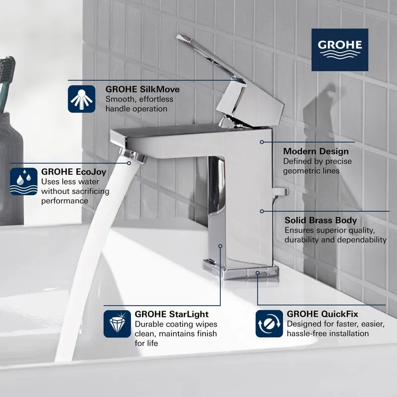 Grohe 23129ENA Single Hole Single-Handle S-Size Bathroom Faucet 1.2 GPM