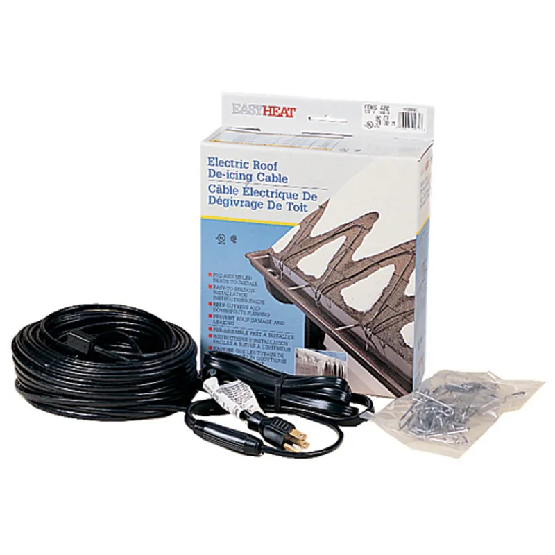 EasyHeat ADKS-500 ADKS Fixed Resistance, Pre-Terminated Roof and Gutter De-Icing Cable, 100 FT Length, 500 Watts