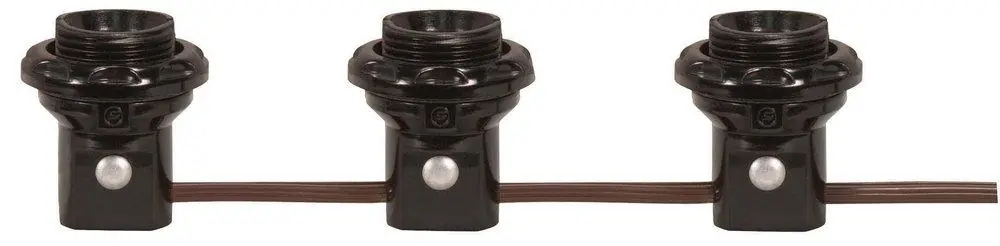 SATCO 80-1474 31 in. 75W 125V 3-Light Phenolic Threaded Candelabra Harness Sets in Black