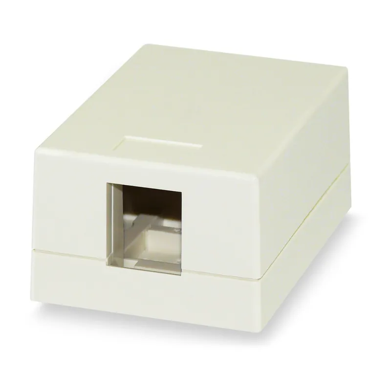 Signamax SMKL-1 Surface Mount Multimedia Box, 1-Port, Light Ivory