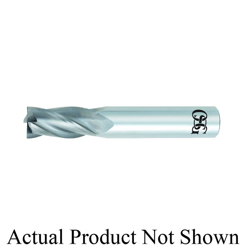OSG 404-421911 Center Cutting Regular Length Single End Standard Square End Mill, 27/64 in Dia Cutter, 1 in Length of Cut, 4 Flutes, 7/16 in Dia Shank, 2-3/4 in OAL, TiAlN Coated