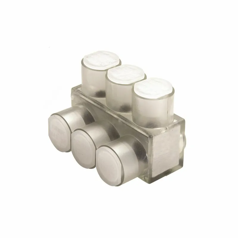 BURNDY BIBS2503 Aluminum Multiple Tap Connector, Clear Insulated, 3 Port, 1 Sided Entry, 10 AWG-250 kcmil, Al/Cu Rated
