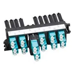 BELDEN FF3U12LD FiberExpress Ultra Frame, 24-Fibers OM3 LC-Duplex Aqua Adapters