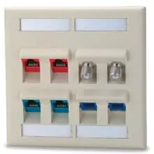 Signamax DKFLA-8-WH 8-Port Double Gang Angled Faceplate White