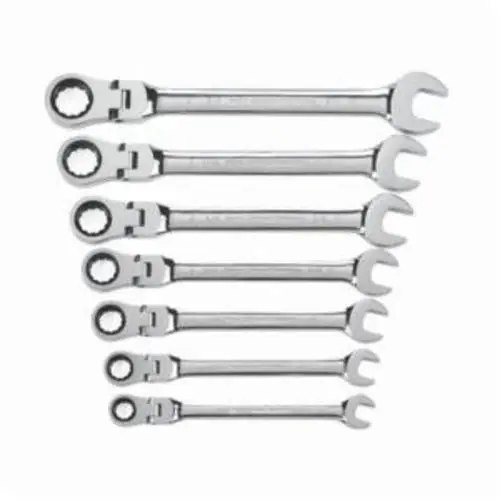 GEARWRENCH 9700 Combination Ratcheting Wrench Set, 7 Pieces, 3/8 to 3/4 in, Polished Chrome
