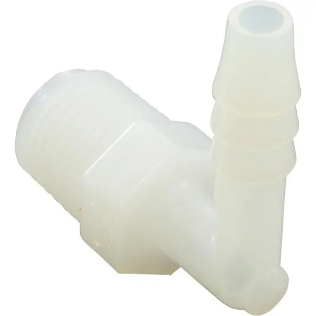 US Plastics 63194 Barb Adapter 1/4b x 1/4mpt 90 Degree Nylon
