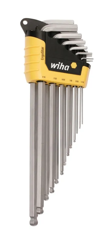 WIHA TOOLS 66988 13 Piece ErgoStar Ball End Hex L-Key Set Inch