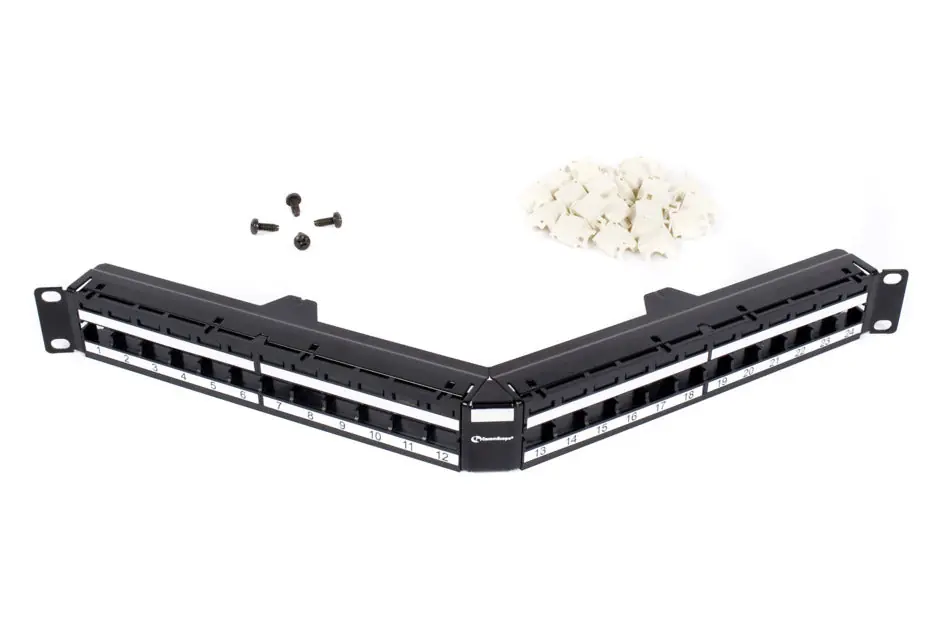 COMMSCOPE SYSTIMAX SOLUTIONS 760118331 Copper Modular Patch Panel, PowerSUM, 1U, U/UTP Angled, Single-Row, Category 3, Category 5e & Category 6, 24-Port UNJ500/600, MIBH, MPS100