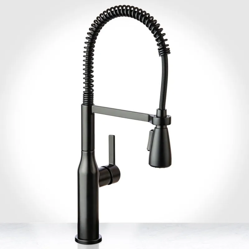 Miseno MNO500LFB Single Handle Pull Down Kitchen Faucet in Flat Black