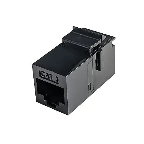 Simply45 S45-3260B CAT6 UTP Unshielded Keystone Feed-Thru Coupler, Black