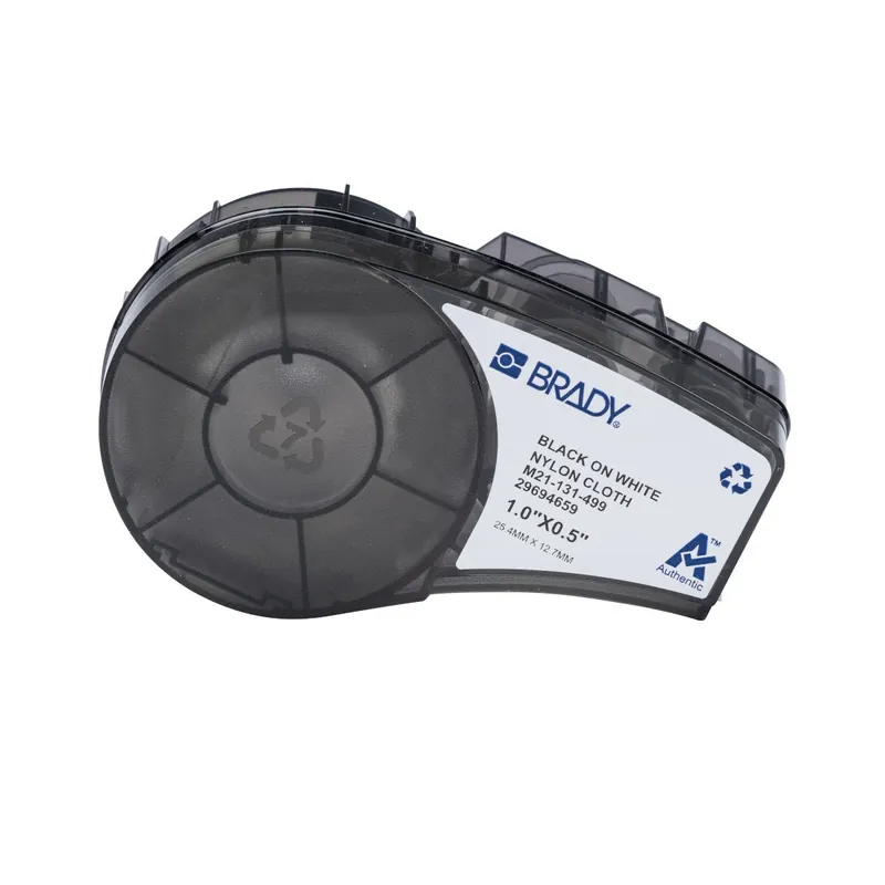 Brady M21-131-499 Nylon Labels 0.5 x 1 Inch Black on White