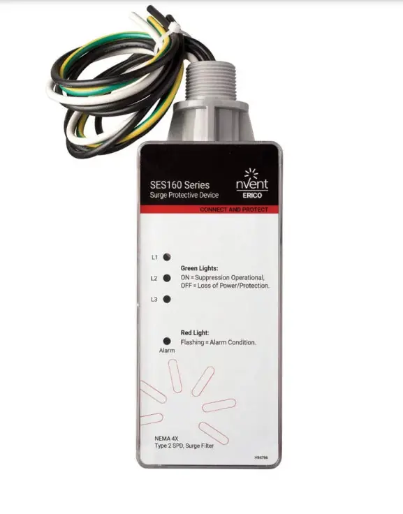 nVent ERICO SES160B480Y Service Entrance Suppressor(B) 160 kA 277/480 V Un 3Ph Y 4W+G Dist System