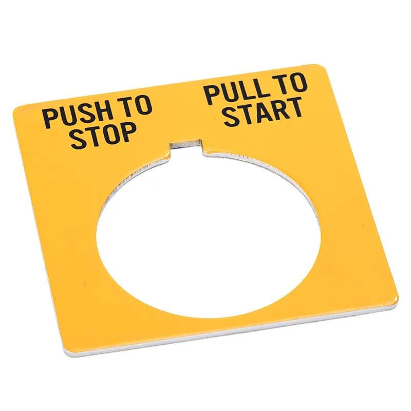 Rockwell Automation 800T-X618Y Push-To-Stop/Pull-To-Start 30 mm Legend Plate
