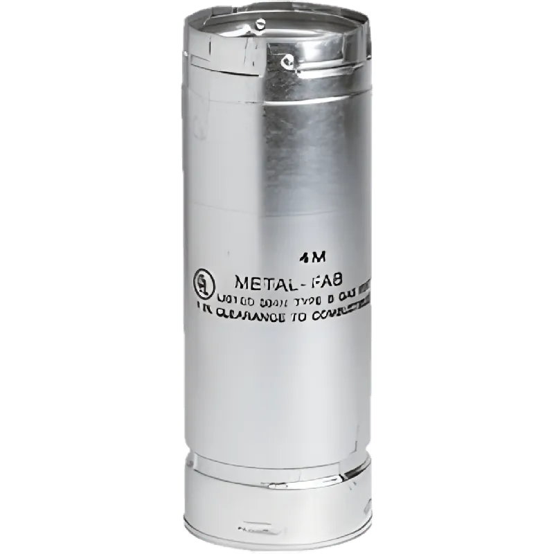 Metal-Fab MF3M3 Double Wall Galvanized B-Vent Pipe 3 inch x 3 ft. Male End