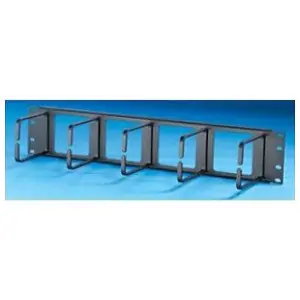 Ortronics OR-60400426 Cable Management Panel with 5 Horizontal Steel Distribution Rings 2RU Black