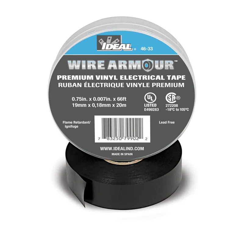 Ideal 46-33 Vinyl Tape Black 3/4 Inch x 66 Feet