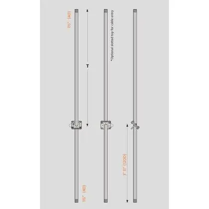 Swivelpole S3-M1-3000-T-AL Stachion Mounted SW