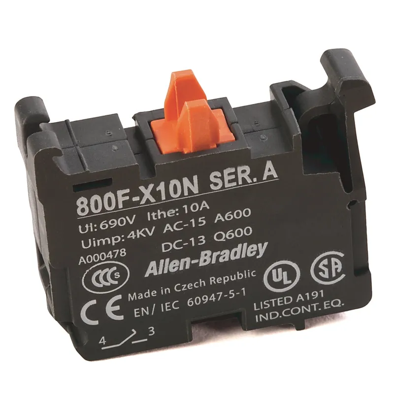 Rockwell Automation 800F-X10N Push Button No Latch Screw Contact Block