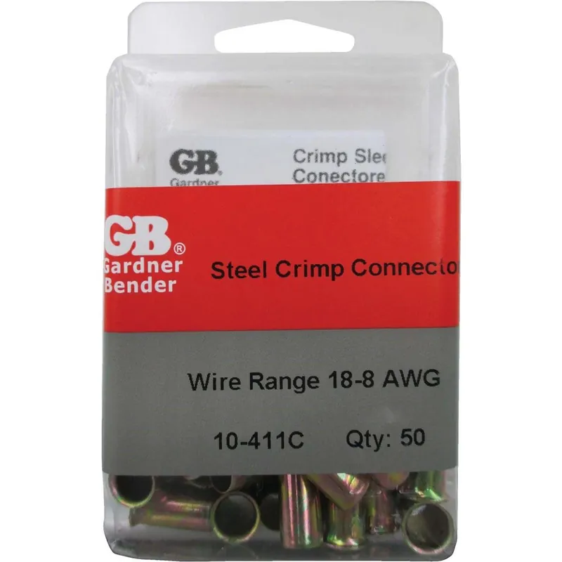 Gardner Bender 10-411 Copper-to-Copper Zinc-Plated Steel Crimp Connector 50-Pack