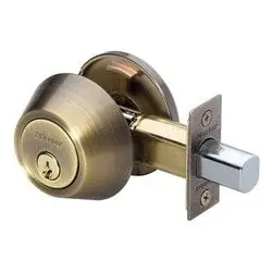 Master Lock DS0605KA4S Door Deadbolt SC1 Single Cylinder 4-Way Adjustable Backset Keyed Alike Antique Brass