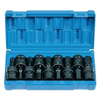 Grey Pneumatic 1499UMH Impact Driver Set 1/2 in Drive 9-Pc Universal Hex