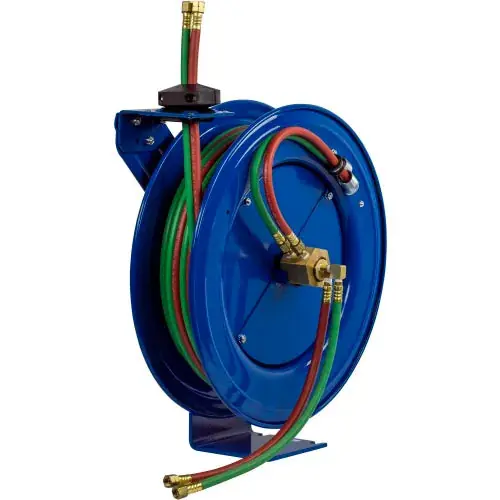 Coxreels SHW-N-1100 1/4x100' 200 PSI Spring Retractable Dual Hose Welding Cable Reel
