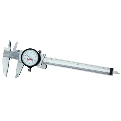 L.S. Starrett 120 Series Dial Caliper 0 to 6 in Stainless Steel Tip White Display