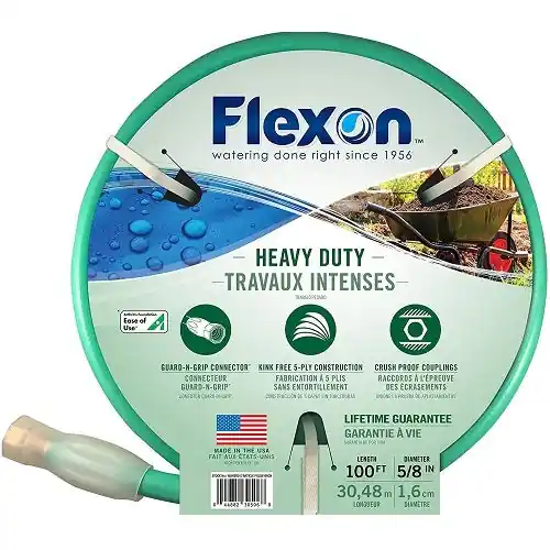 US Wire and Cable FXG58100 Flexon 5-Ply Reinforced Nylon Heavy Duty Garden Hose 5/8 inch x 100 ft
