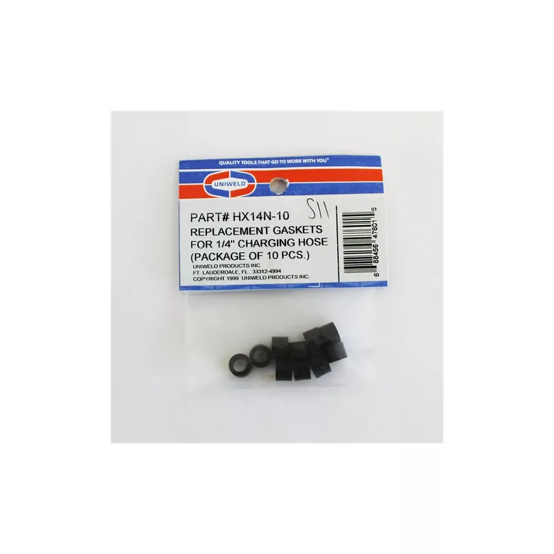 Uniweld HX14N-10 Soft Magic Barrier Hose Charging Hose Gaskets 1/4 inch 10 Pack