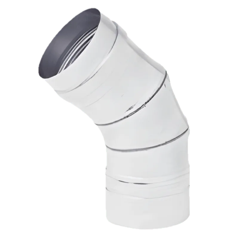 Metal-Fab 3CGV45L Corr/Guard Stainless Steel Double Wall 45 Deg Direct-Vent Elbow, 3 inch I.D. x 5 inch O.D.