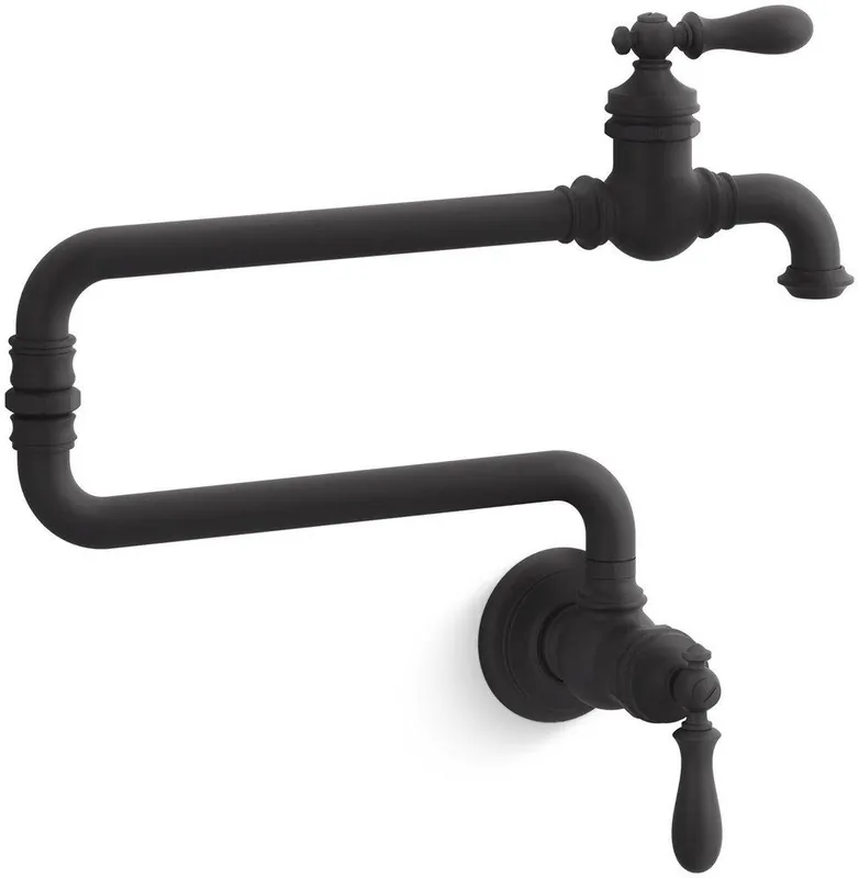 KOHLER 99270-BL Artifacts Wall Mount Pot Filler in Matte Black