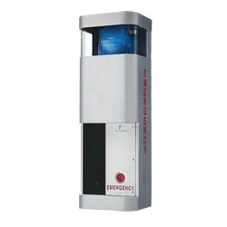 TALKAPHONE ETP-WM24 Brushed Stainless Steel Wall Mounted Phone Station with Integrated Blue Light 12-24VDC/24VAC
