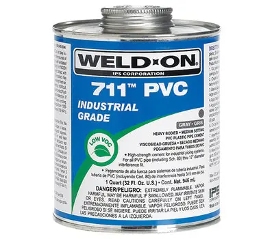 IPS Weld-On Chemicals 10119 711 Gray PVC Cement 1 qt.