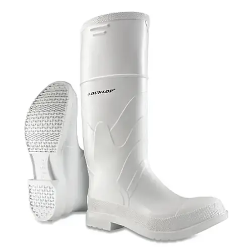 Dunlop 8101200.13 White Rubber Boots Steel Toe Men's 13 16 in Boot