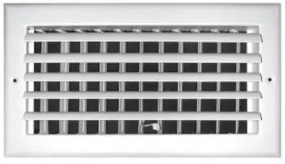 TRUaire A301HM 6 Inch x 6 Inch 1-Way White Aluminum Adjustable Curved Blade Wall Ceiling Register