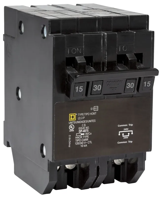 Square D HOMT215230 Miniature Circuit Breaker 120/240V Plug-In 15A/30A